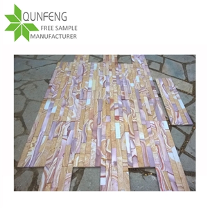 Hebei Pink Multicolor Rainbow Sandstone Cultured Wall Stone
