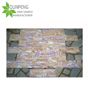 Hebei Pink Multicolor Rainbow Sandstone Cultured Wall Stone