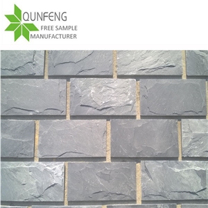 Jiujiang Dark Grey Slate Mushroom Stone 20x10cm for Ledgestone Wall
