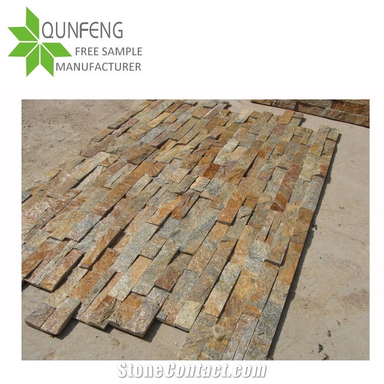 Qunfeng Glued Rustic Quartzite Ledger Stone Wall Tile,Quartzite Wall Cladding Stone/Ledgestone