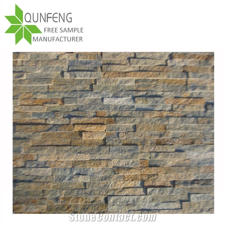 Qunfeng Glued Rustic Quartzite Ledger Stone Wall Tile,Quartzite Wall Cladding Stone/Ledgestone