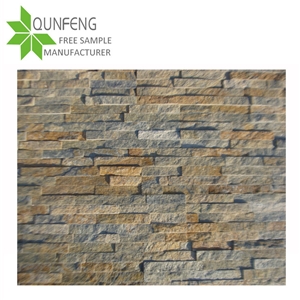 Qunfeng Glued Rustic Quartzite Ledger Stone Wall Tile,Quartzite Wall Cladding Stone/Ledgestone