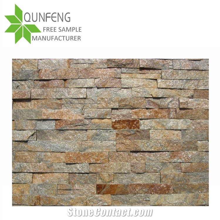 Qunfeng Glued Rustic Quartzite Ledger Stone Wall Tile,Quartzite Wall Cladding Stone/Ledgestone