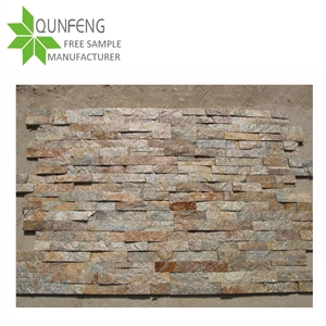 Qunfeng Glued Rustic Quartzite Ledger Stone Wall Tile,Quartzite Wall Cladding Stone/Ledgestone