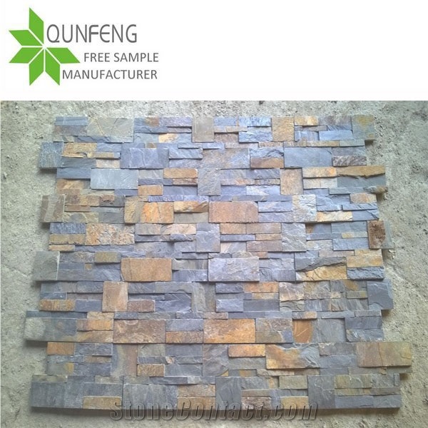 S Shape Durable Erosion Antacid Natural Stone Panel Rusty Slate