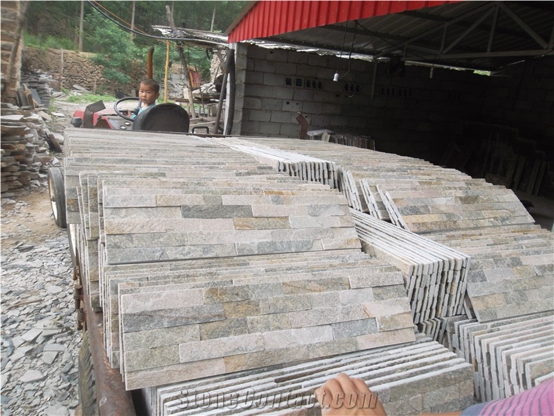 Split Surface and Pink Quartzite Wall Stacked Stone Veneer