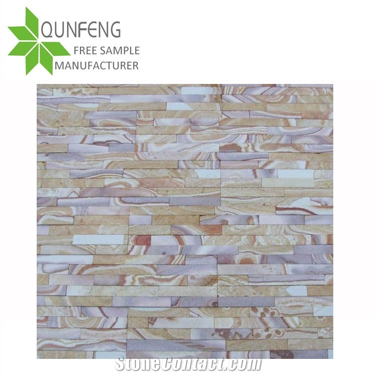 Split Surface Tile, Multi-Color Sandstone Wall Panel Stone