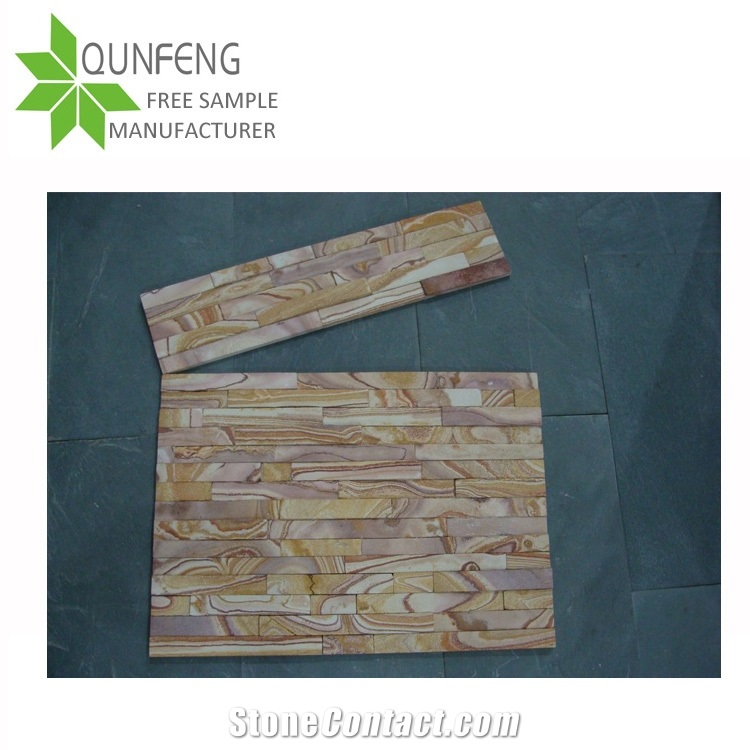 Split Surface Tile, Multi-Color Sandstone Wall Panel Stone