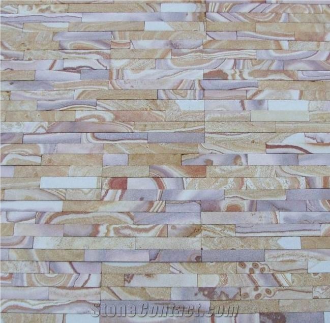Split Surface Tile, Multi-Color Sandstone Wall Panel Stone