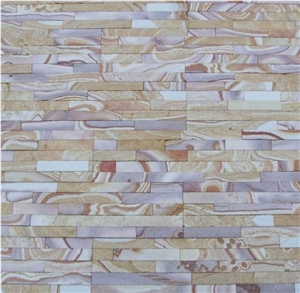 Split Surface Tile, Multi-Color Sandstone Wall Panel Stone