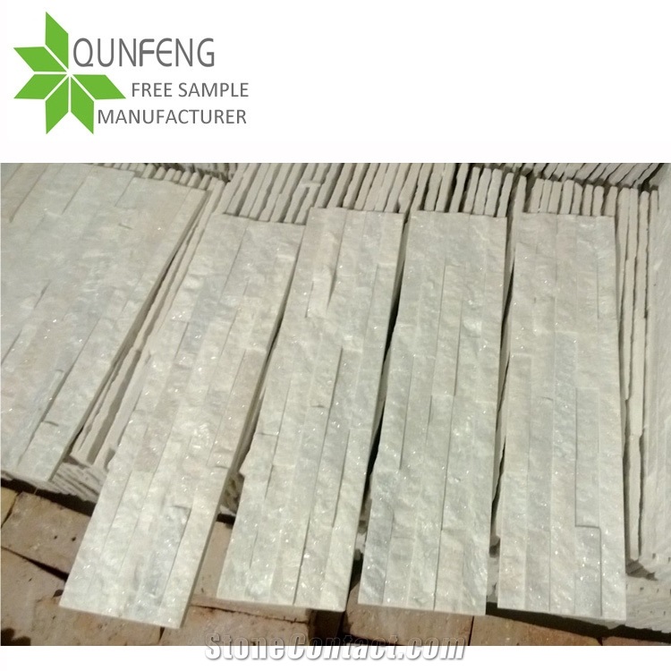 Super White Quartzite Stone Ledgestone Corner