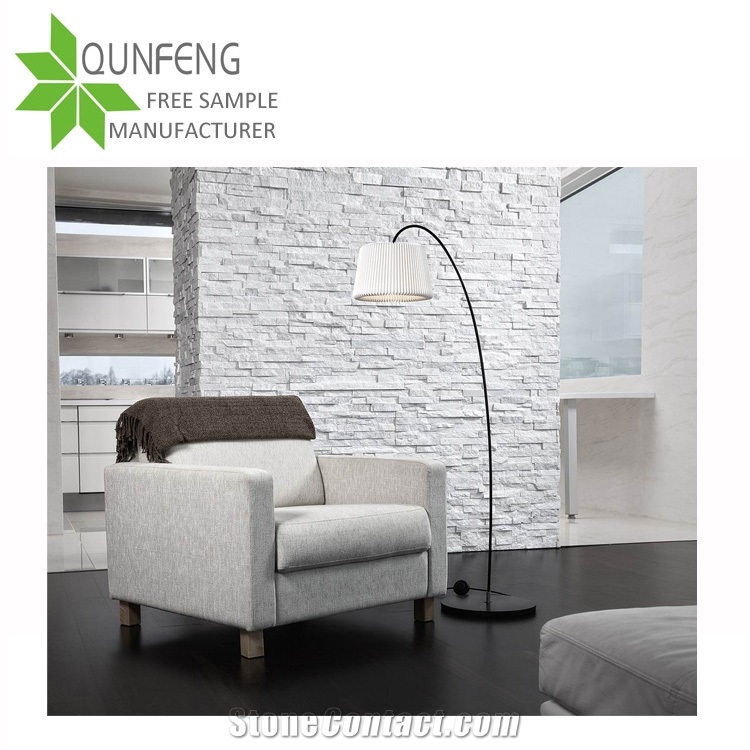 Super White Quartzite Stone Ledgestone Corner