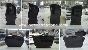 Cheap Absolute Black China Black Upright Headstone Tear Drop Headstone Funeral Monument Prices