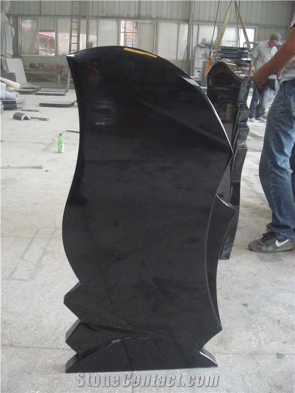 Cheap Absolute Black China Black Upright Headstone Tear Drop Headstone Funeral Monument Prices