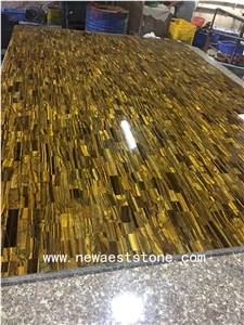 Wholesale Natural Tiger Eyes Luxury Semi Precious Stone Slab for Wall or for Hotel Decoration