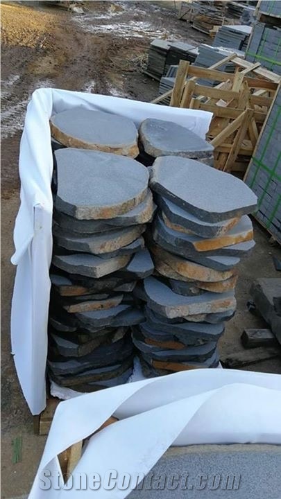 Hainan Black Basalt Crazy Paver,Basalt Flagstone Walkway,Random Patio Paver,Garden Stone,Irregular Flagstone
