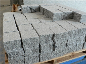 Gris Sevigne Granite Cobble Stone, Cube Stone for Walkway, Drive Way