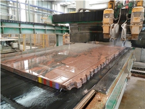 Salmon Tropical Granite Polished, Saw Cut Slabs
