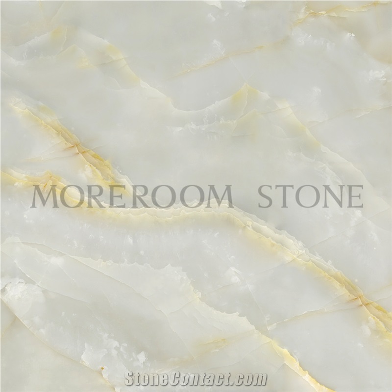 White Onyx Golden Line Water Ripple Porcelain Floor Tiles