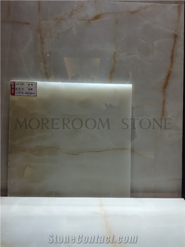 White Onyx Golden Line Water Ripple Porcelain Floor Tiles