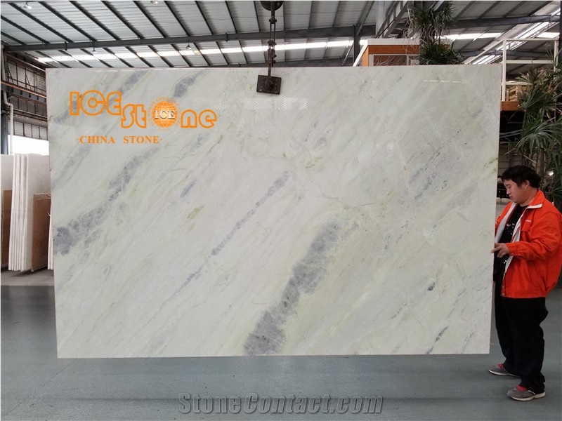 China Special Green Light Jade Marble, Slab, Cut to Size,