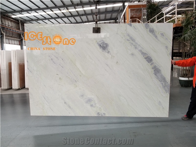 China Special Green Light Jade Marble, Slab, Cut to Size,