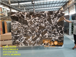 Chinese Antique Rive Brown Polished Marble Tiles & Slabs/China Kylin Black White Wall Floor Covering/Cheap Price Quantity Project/Cream Chocolate