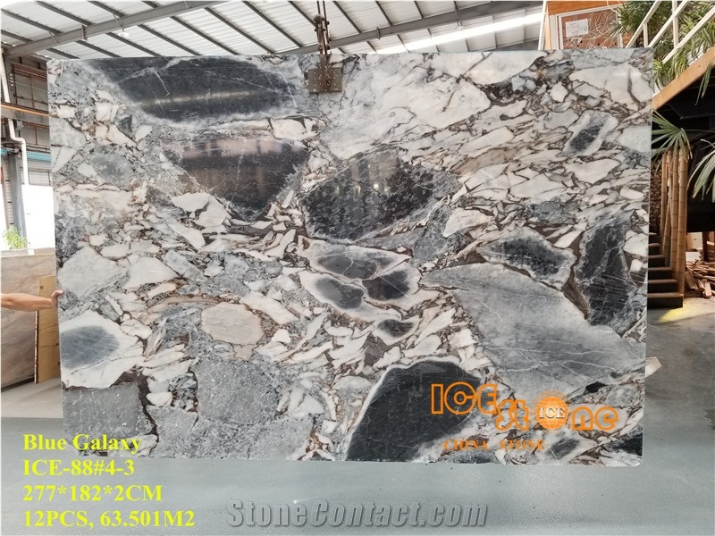 Silver Dark/Titanic Storm/Blue Galaxy/Grey and Black Color/China Quarry/Bookmatch Marble Slabs/Tiles/Cut to Size/Design Luxury Stone Project/Multi