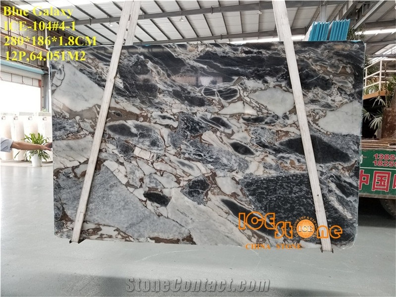 Silver Dark/Titanic Storm/Blue Galaxy/Grey and Black Color/China Quarry/Bookmatch Marble Slabs/Tiles/Cut to Size/Design Luxury Stone Project/Multi