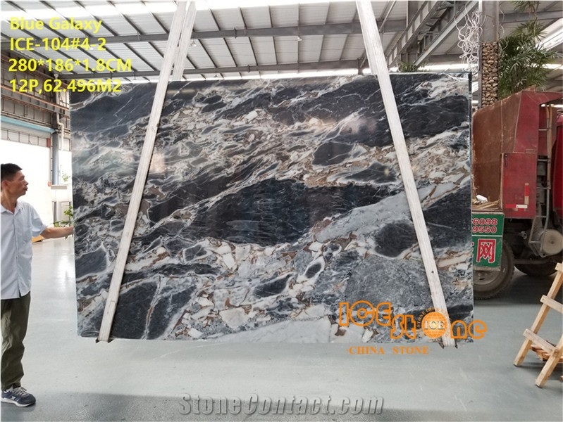 Silver Dark/Titanic Storm/Blue Galaxy/Grey and Black Color/China Quarry/Bookmatch Marble Slabs/Tiles/Cut to Size/Design Luxury Stone Project/Multi