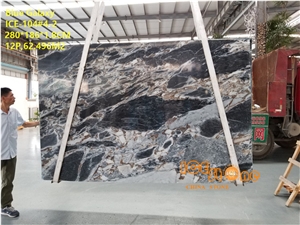 Silver Dark/Titanic Storm/Blue Galaxy/Grey and Black Color/China Quarry/Bookmatch Marble Slabs/Tiles/Cut to Size/Design Luxury Stone Project/Multi