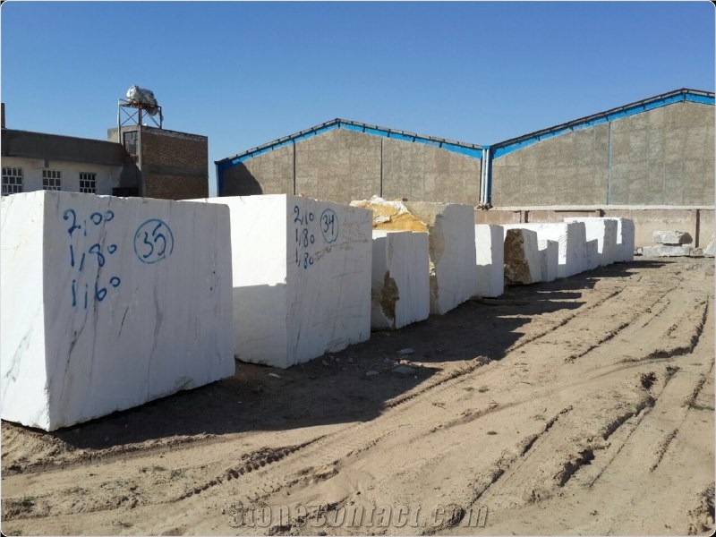 Azna White Marble Block, Iran White Marble