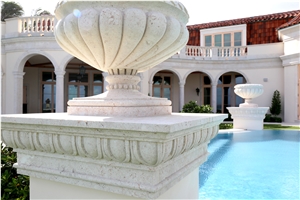 Hand Carved Jerusalem Limestone Flower Pots