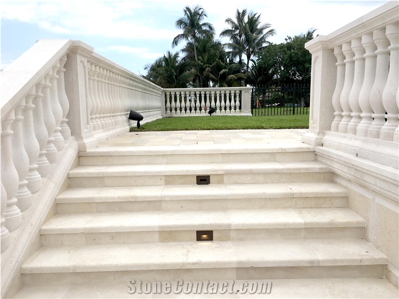 Hand Carved Jerusalem Limestone Stairs & Steps