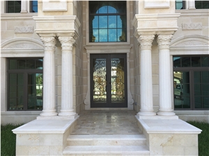 Hand Carved Jerusalem Stone Columns