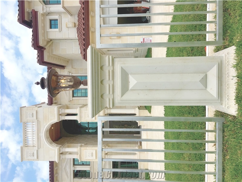 Hand Carved Limestone Pier Caps