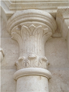 Luxury Hand Carved Jerusalem Stone Architecture Columns