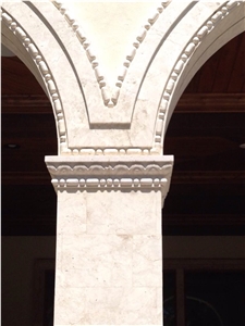 Luxury Hand Carved Jerusalem Stone Architecture Columns