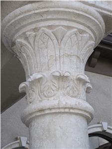 Luxury Hand Carved Jerusalem Stone Architecture Columns
