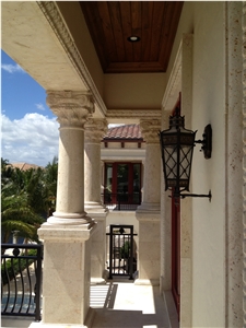 Luxury Hand Carved Jerusalem Stone Architecture Columns