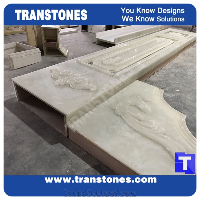 Carved Artificial Alabaster Stones Door Frame