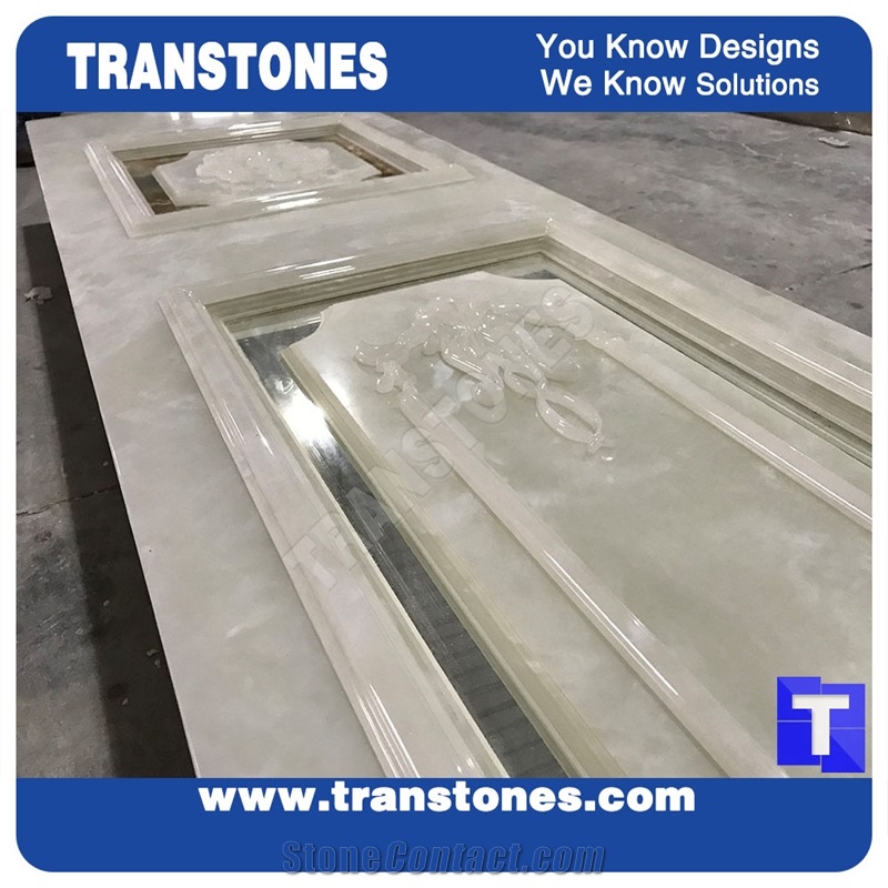 Carved Artificial Alabaster Stones Door Frame
