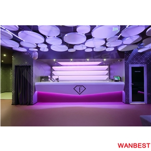 High Glossy Led Artificial Marble Hotel Spa Reception Desk High Glossy Led Artificial Marble Hotel Spa Reception Desk
