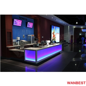 High Glossy Led Artificial Marble Hotel Spa Reception Desk