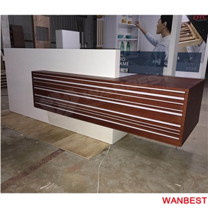 High Glossy Led Artificial Marble Hotel Spa Reception Desk