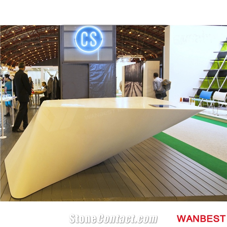 Low Price White Cloth Shopping Center Company Spa Reception Desk