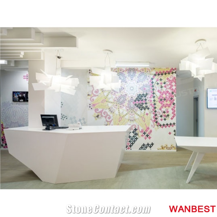 Low Price White Cloth Shopping Center Company Spa Reception Desk
