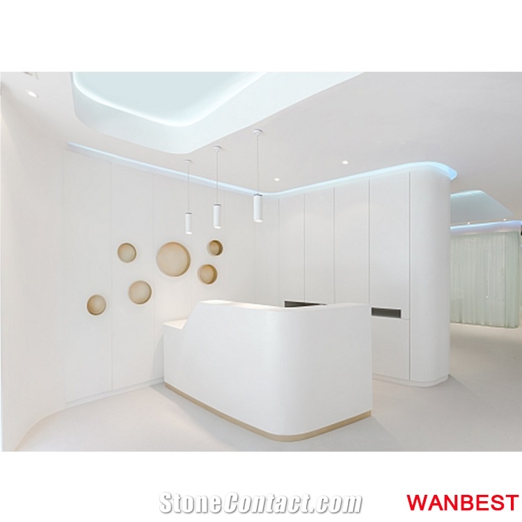 Low Price White Cloth Shopping Center Company Spa Reception Desk