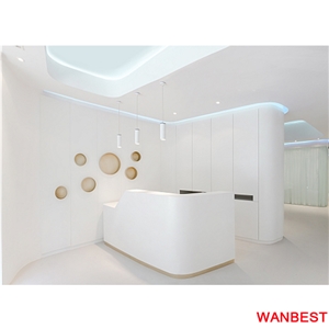 Low Price White Cloth Shopping Center Company Spa Reception Desk