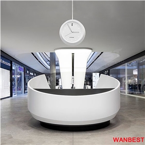 Luxury Artificial Marble Hotel Company Lobby Hall Round Reception Desk